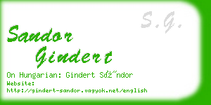 sandor gindert business card